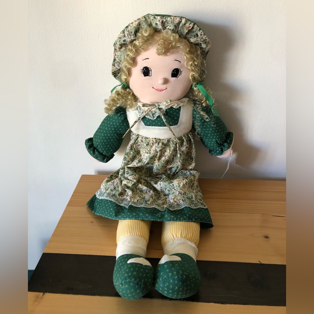 Vintage Sears Cuddle Wit My Lovely Doll 32 inch Rag Doll Curly Blonde Hair NWT!
